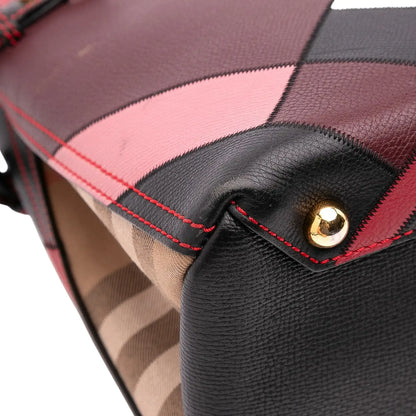 Burberry Medium Leather Patchwork and House Check Banner Satchel