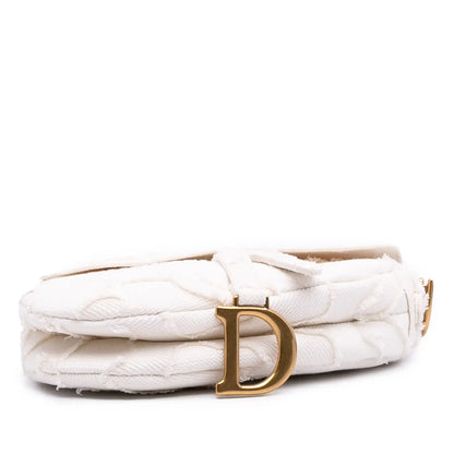 Dior Mini Canvas Embroidered Camouflage Saddle Bag