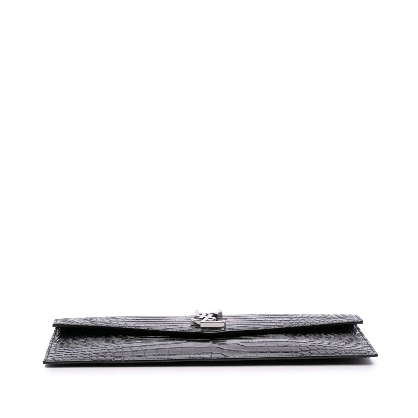 Saint Laurent Croc Embossed Patent Leather Uptown Pouch