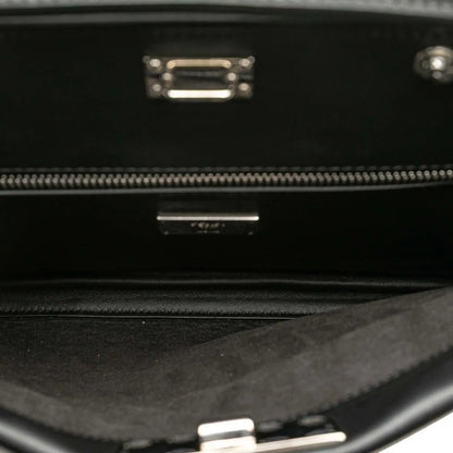 Fendi Medium Zucca Embossed Leather Peekaboo Iconic Business Bag
