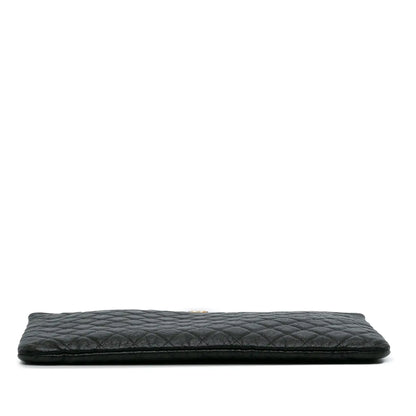 Chanel Large Lambskin Boy O Case Clutch