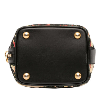 Saint Laurent Small Palm Tree Print Canvas Emmanuelle Bucket Bag