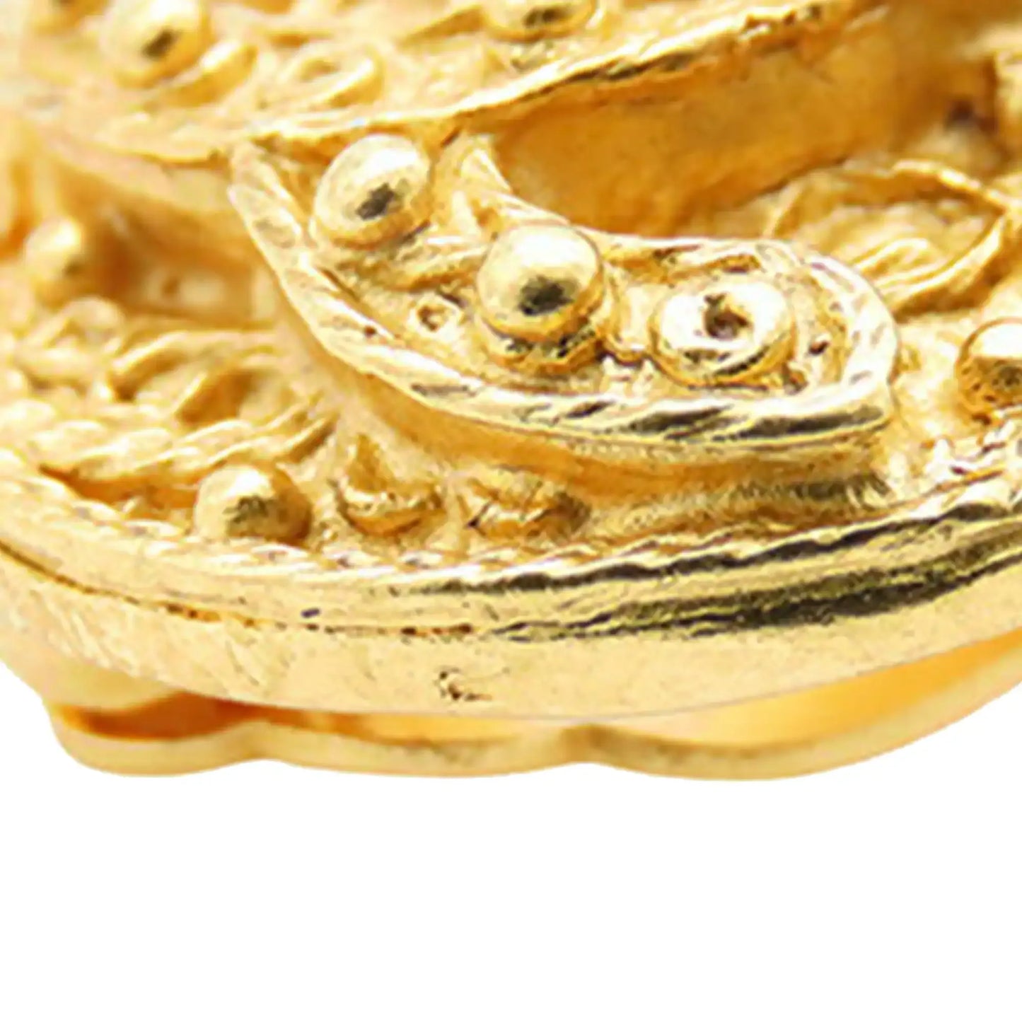 Chanel CC Gold Plated Round Clip On Earrings