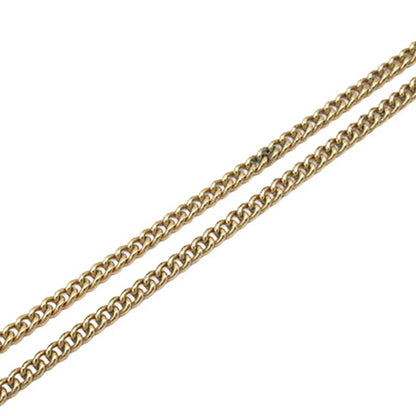 Chanel CC Gold Plated Round Pendant Necklace