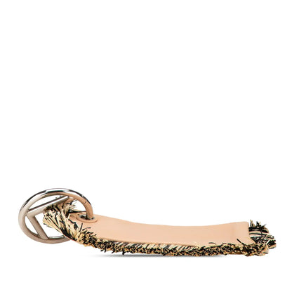 Fendi Zucca Leather and Raffia Triplette Clutch
