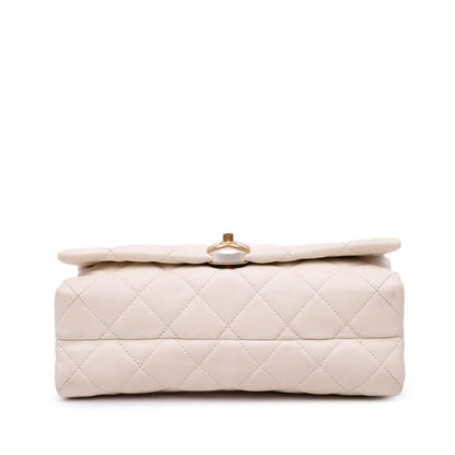 Chanel Quilted Calfskin Pearl CC Accordion Flap