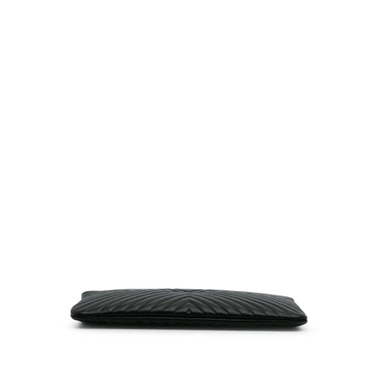 Chanel Large Diagonal Chevron Calfskin Tassel O Case Clutch