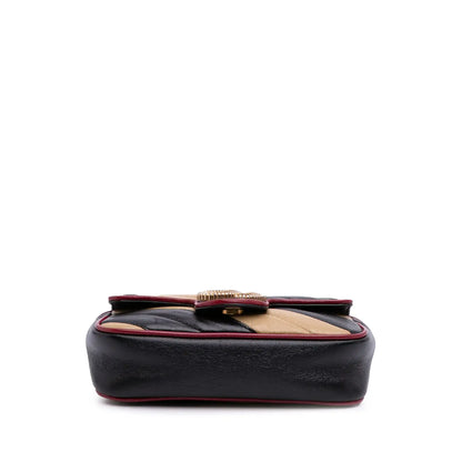 Gucci Super Mini GG Marmont Matelasse Leather Torchon Flap Crossbody