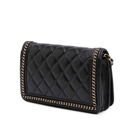Chanel Quilted Calfskin Chain Around Boy Wallet On Chain