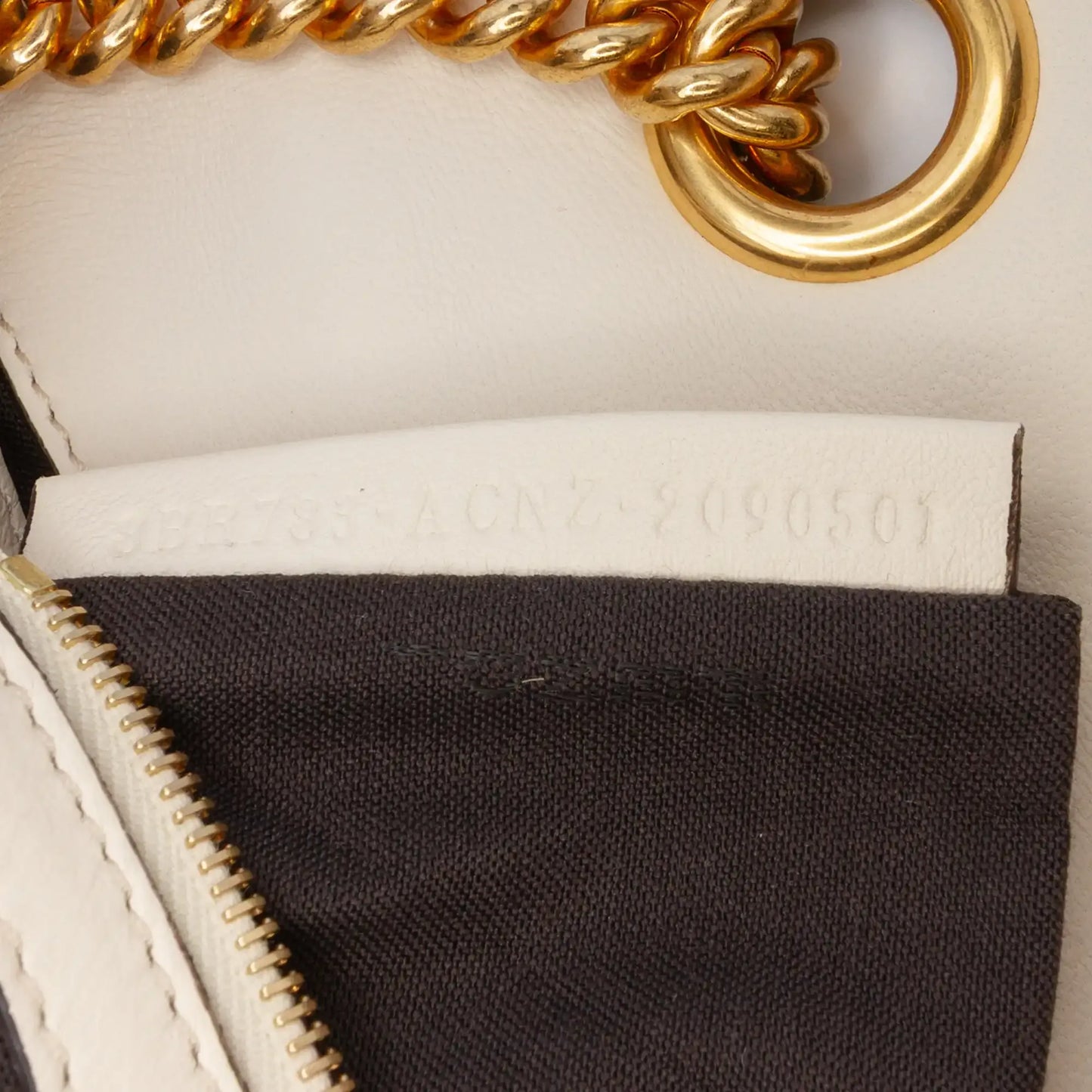 Fendi Bicolor Leather Chain Midi Baguette