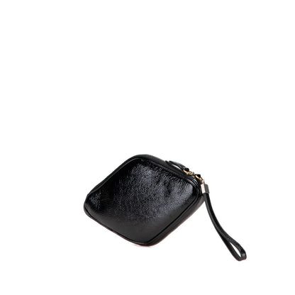 Gucci Patent and Rubber Game Patch Logo Wristlet Bag