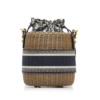 Dior Oblique Wicker Bucket Bag