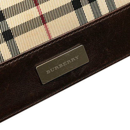 Burberry House Check Canvas Flap Crossbody
