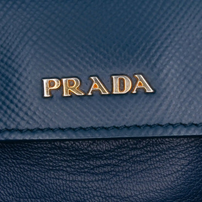Prada Large Canapa and Saffiano Double Satchel