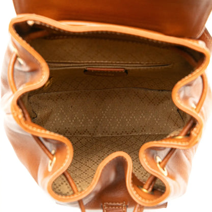Gucci Leather Bamboo Drawstring Backpack