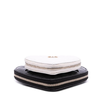 Chanel Quilted Patent Calfskin CC Heart Clutch With Chain