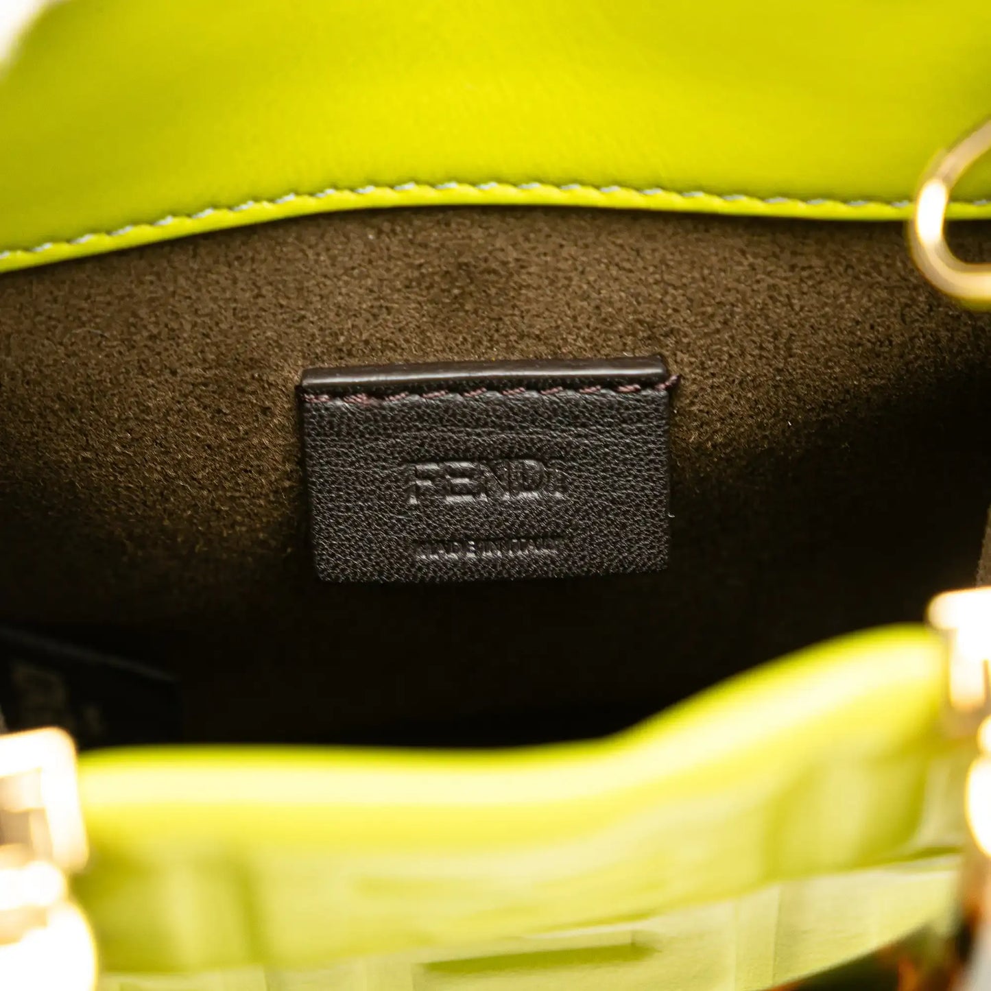 Fendi Mini Zucca Embossed Leather Sunshine Shopper Tote