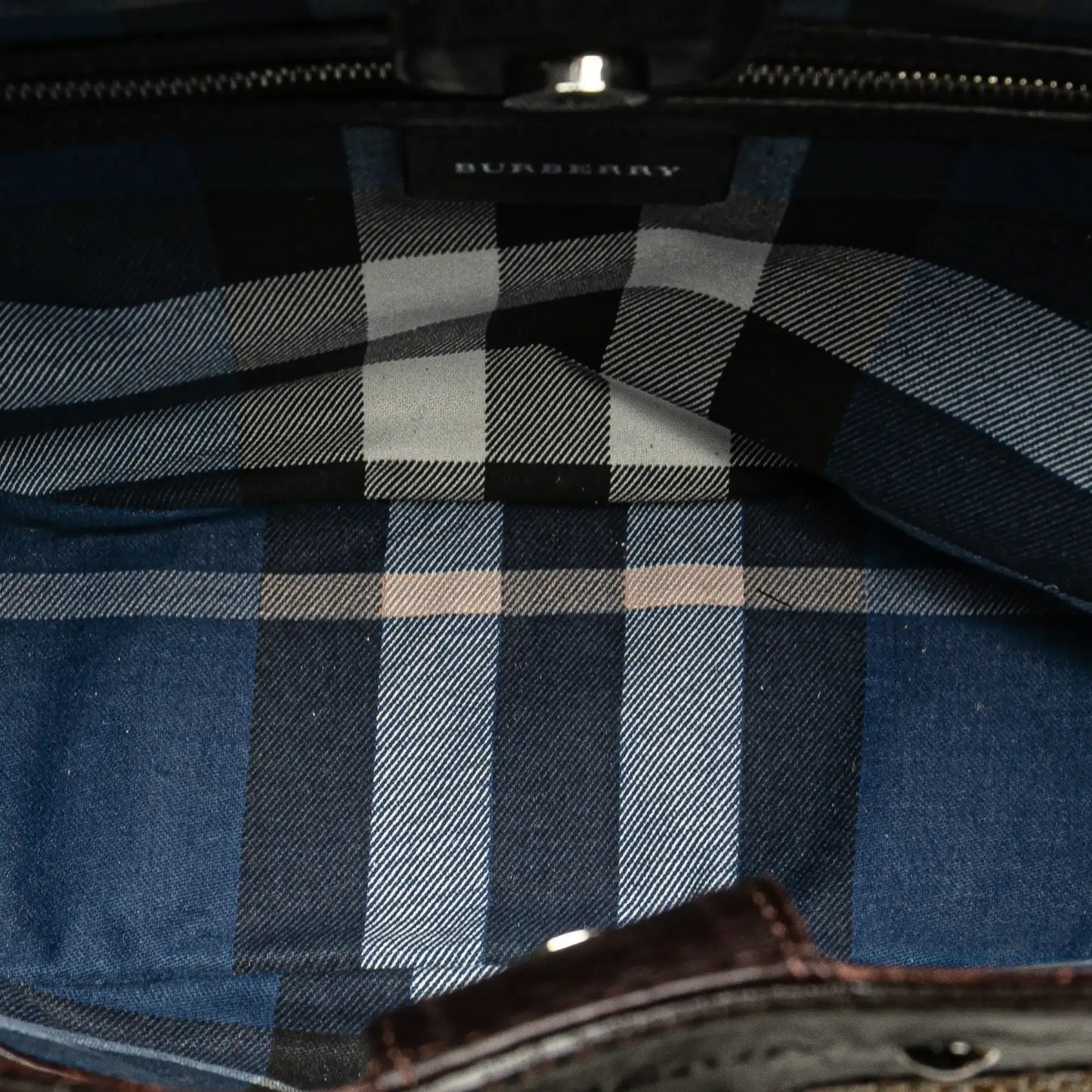 Burberry Straw and Leather Shoulder Bag