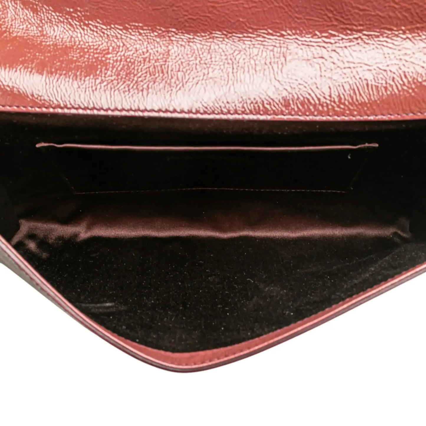 Saint Laurent Large Textured Patent Monogram Belle De Jour Clutch