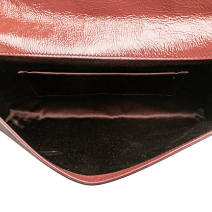 Saint Laurent Large Textured Patent Monogram Belle De Jour Clutch