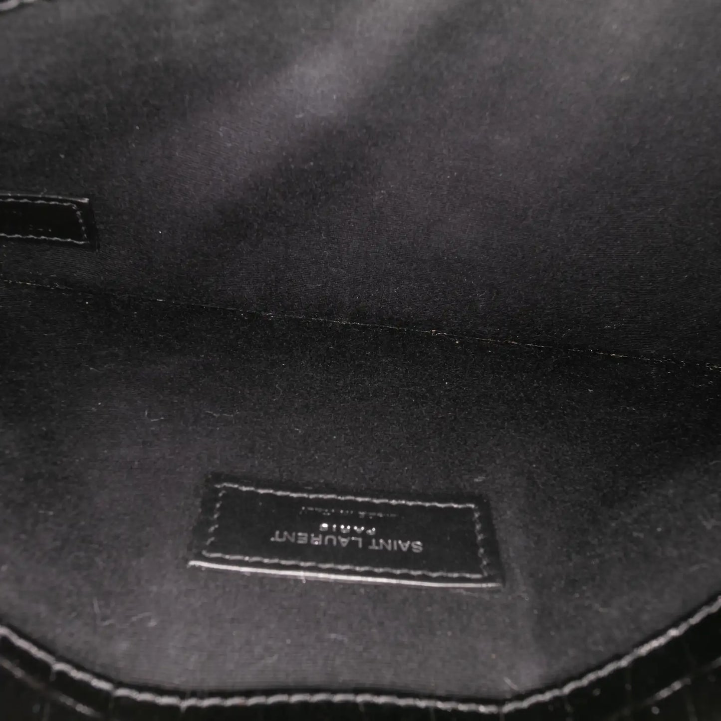 Saint Laurent Croc Embossed Patent Leather Uptown Pouch