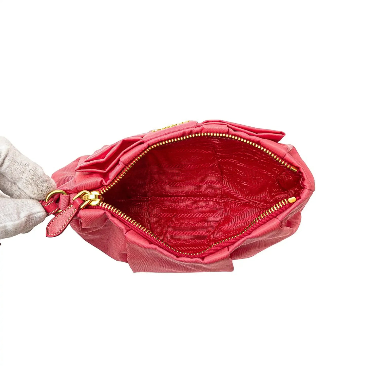 Prada Tessuto Bow Wristlet Clutch