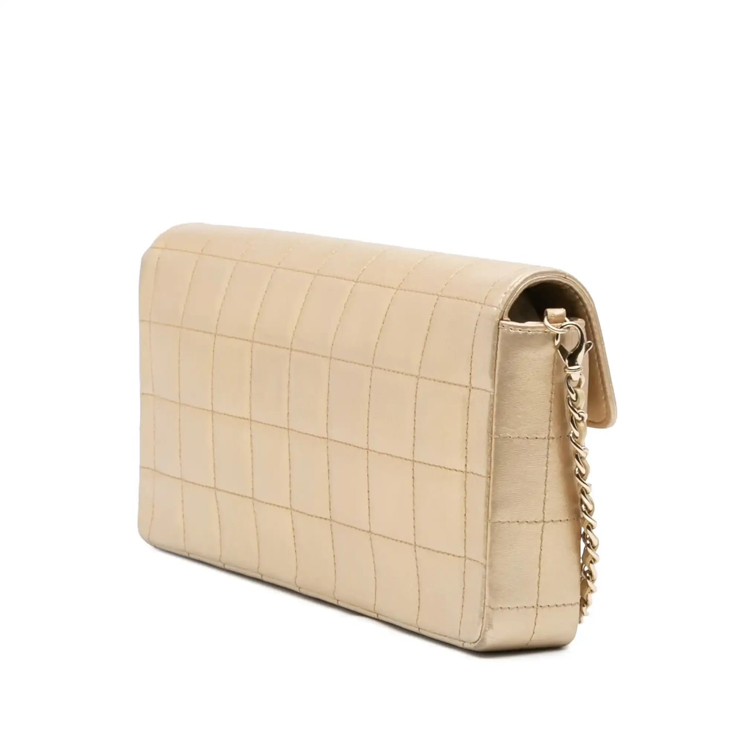 Chanel CC Metallic Lambskin Choco Bar East West Flap