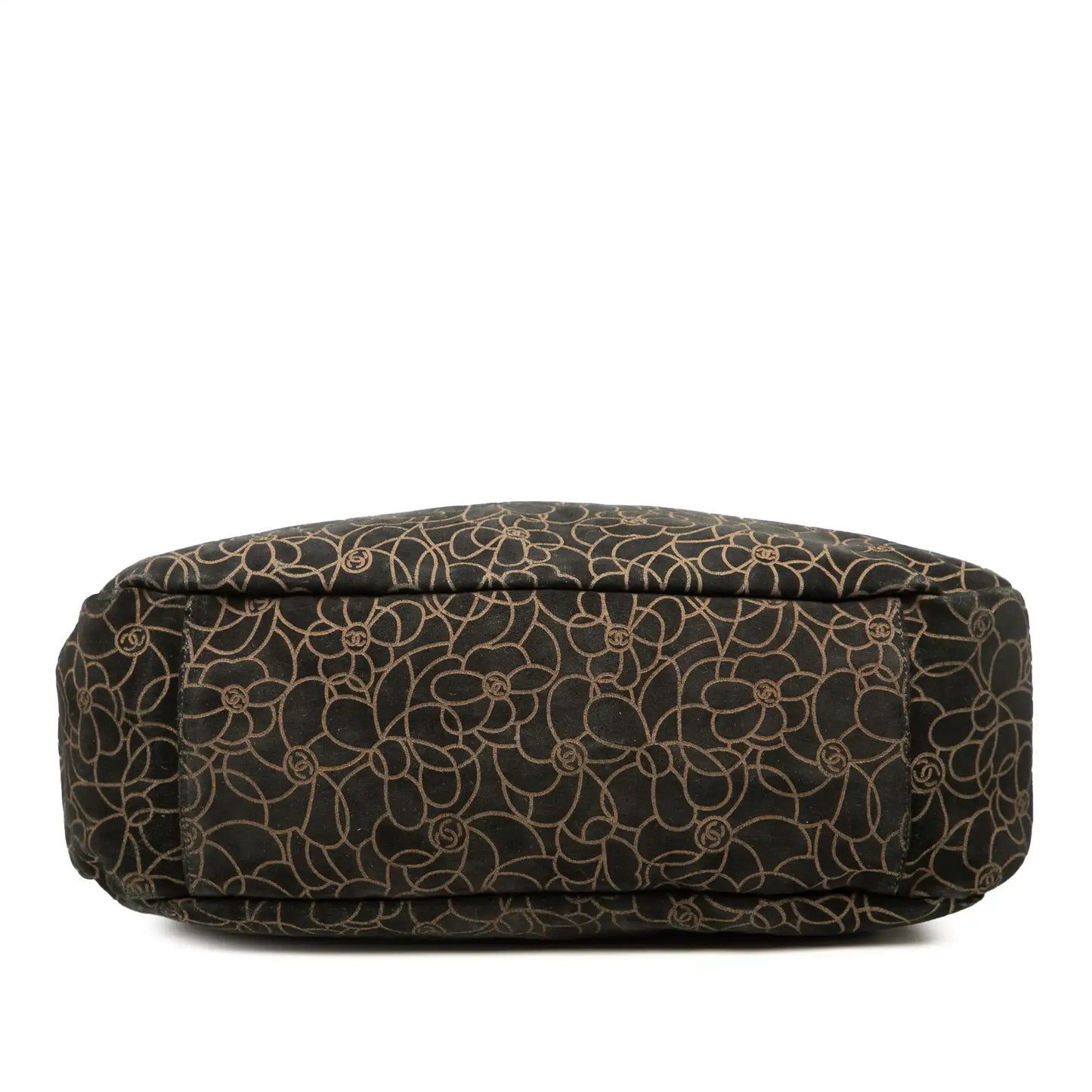 Chanel CC Suede Camellia Hobo