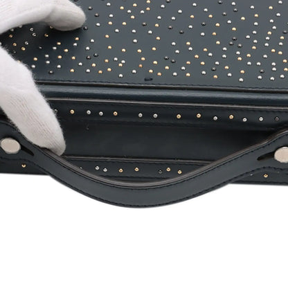 Fendi Studded Leather Soft Trunk Baguette Satchel