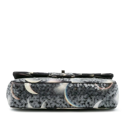 Chanel Medium Classic Canvas Sequin Moon Double Flap