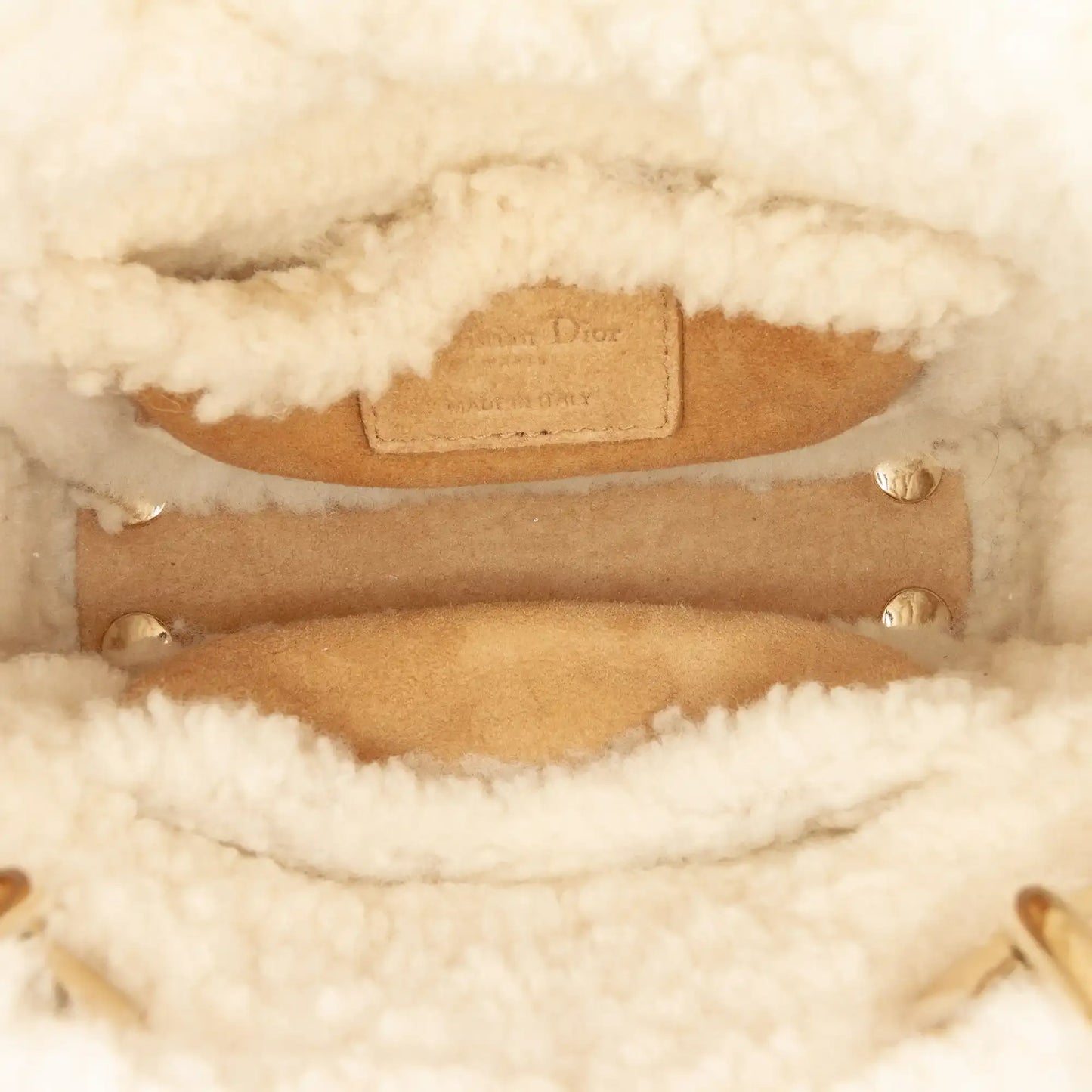 Dior Mini Suede Shearling Cannage Lady Dior