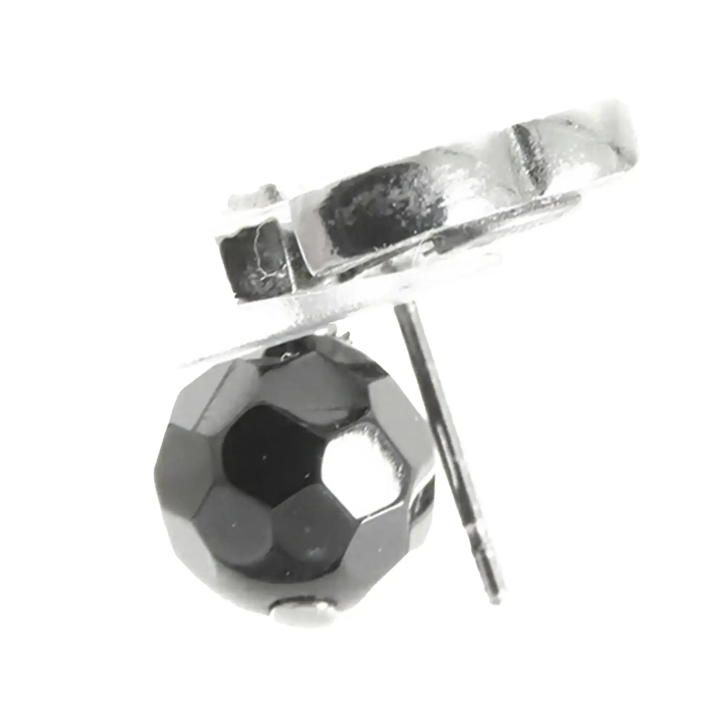 Chanel CC Silver Plated Bead Drop Push Back Earrings