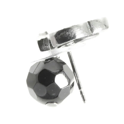 Chanel CC Silver Plated Bead Drop Push Back Earrings