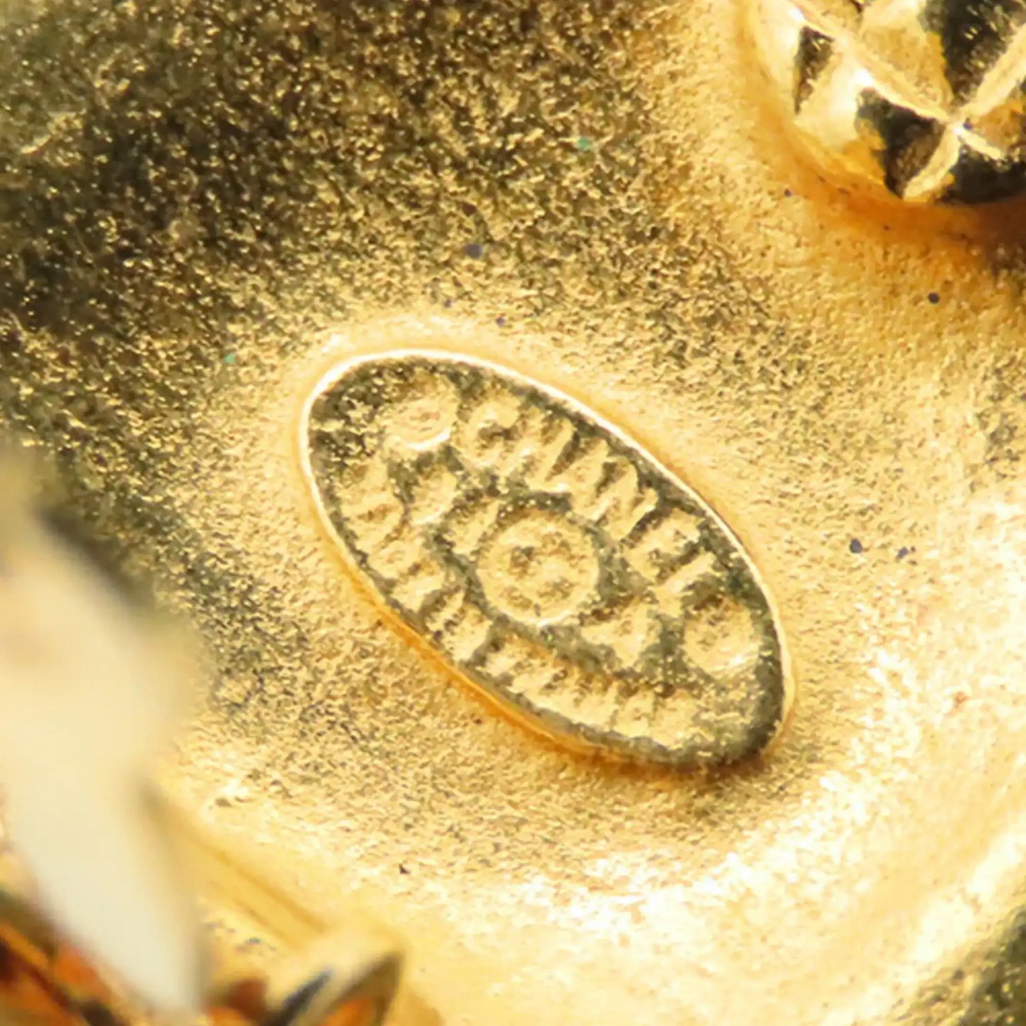 Chanel CC Gold Plated Round Clip On Earrings