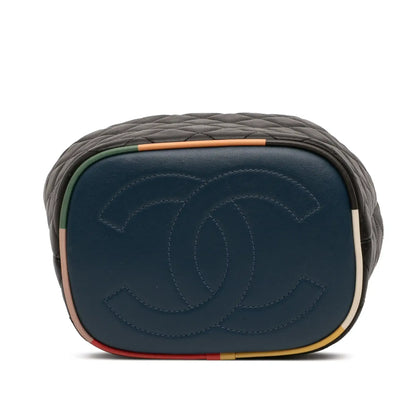 Chanel CC Quilted Lambskin Cuba Drawstring Bucket Bag