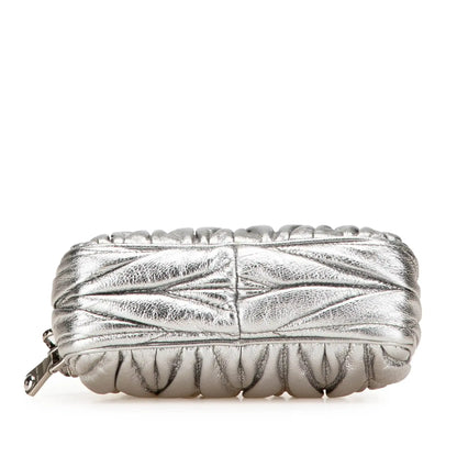 Miu Miu Nappa Matelasse Double Zip Clutch