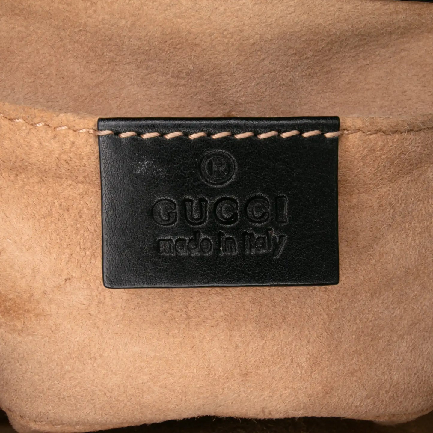 Gucci Small Pearl Studded Leather Padlock Crossbody