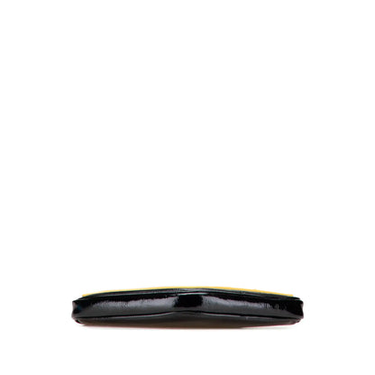 Gucci Patent and Rubber Game Patch Logo Wristlet Bag