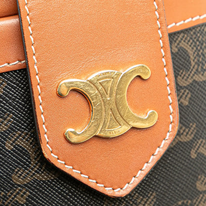Celine Medium Triomphe Coated Canvas Tambour Crossbody