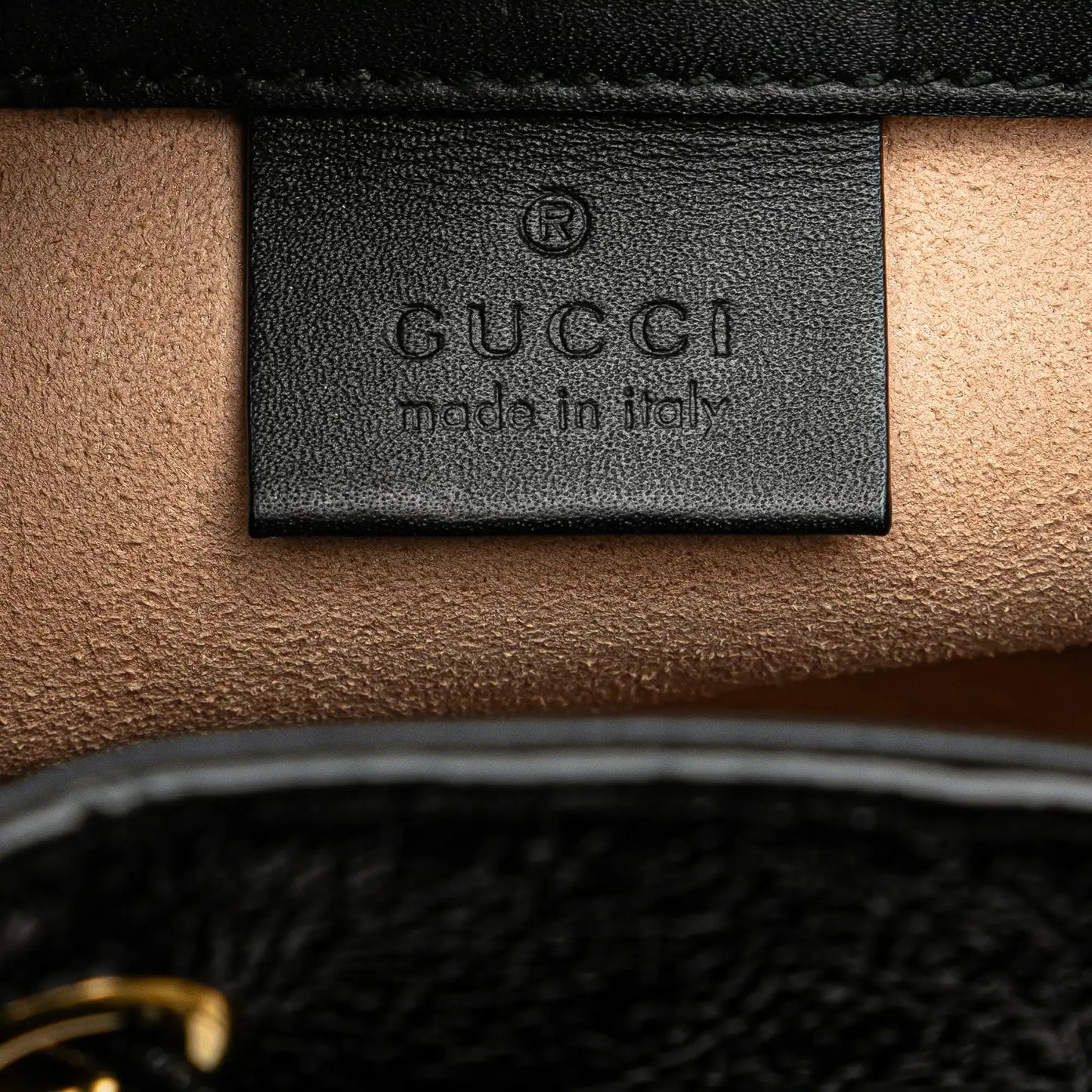 Gucci Mini Suede and Patent Web Ophidia Bucket Bag