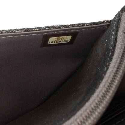 Chanel Quilted Iridescent Lambskin Tartan Button Wallet On Chain