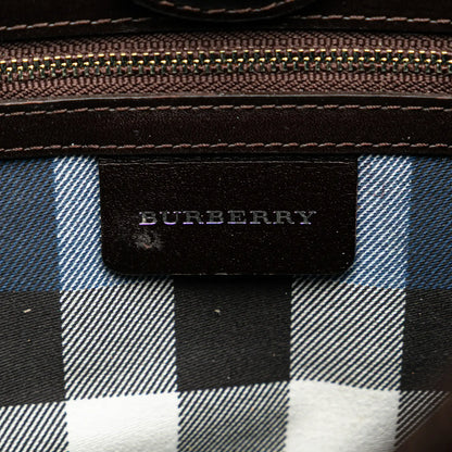 Burberry Straw and Leather Shoulder Bag