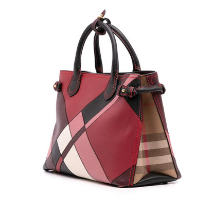 Burberry Medium Leather Patchwork and House Check Banner Satchel