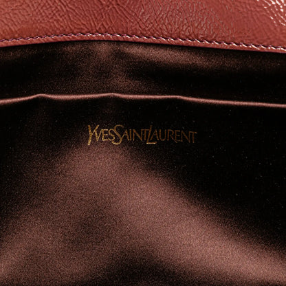 Saint Laurent Large Textured Patent Monogram Belle De Jour Clutch