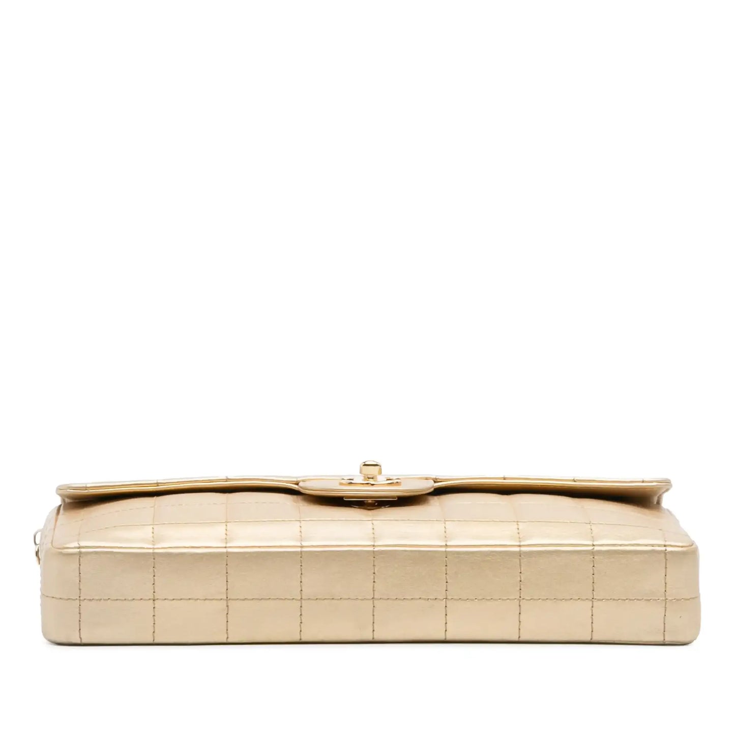 Chanel CC Metallic Lambskin Choco Bar East West Flap
