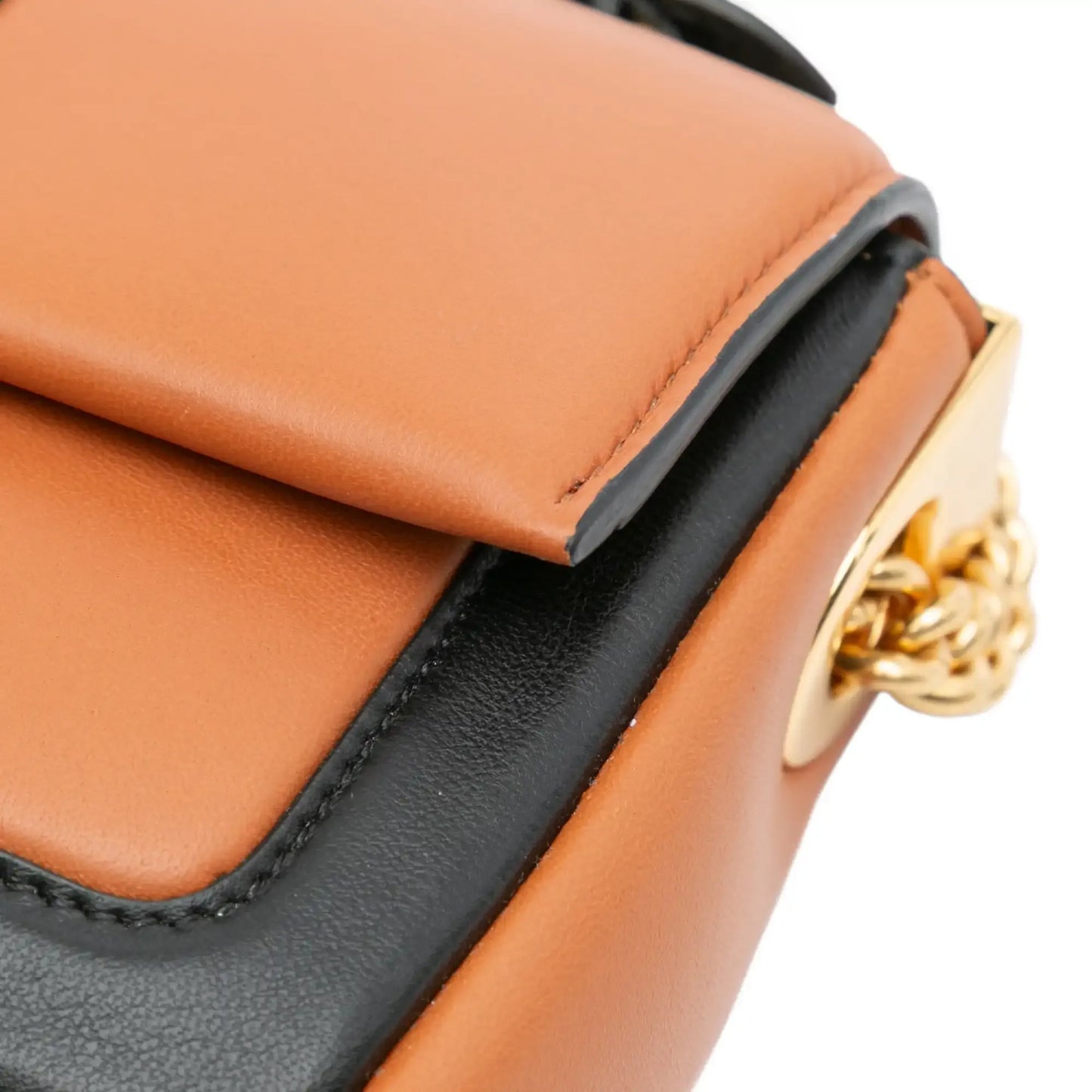 Fendi Mini Bicolor Nappa Apolo Chain Baguette Shoulder Bag