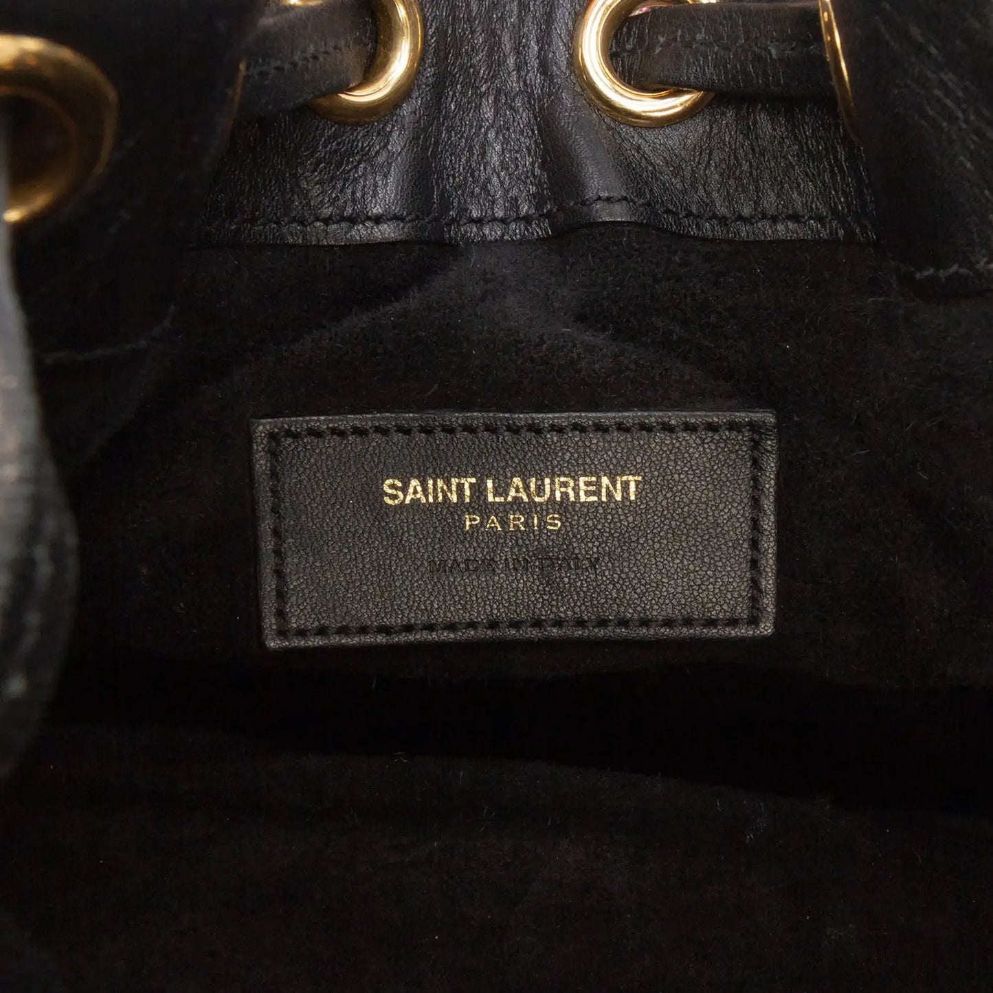 Saint Laurent Small Palm Tree Print Canvas Emmanuelle Bucket Bag
