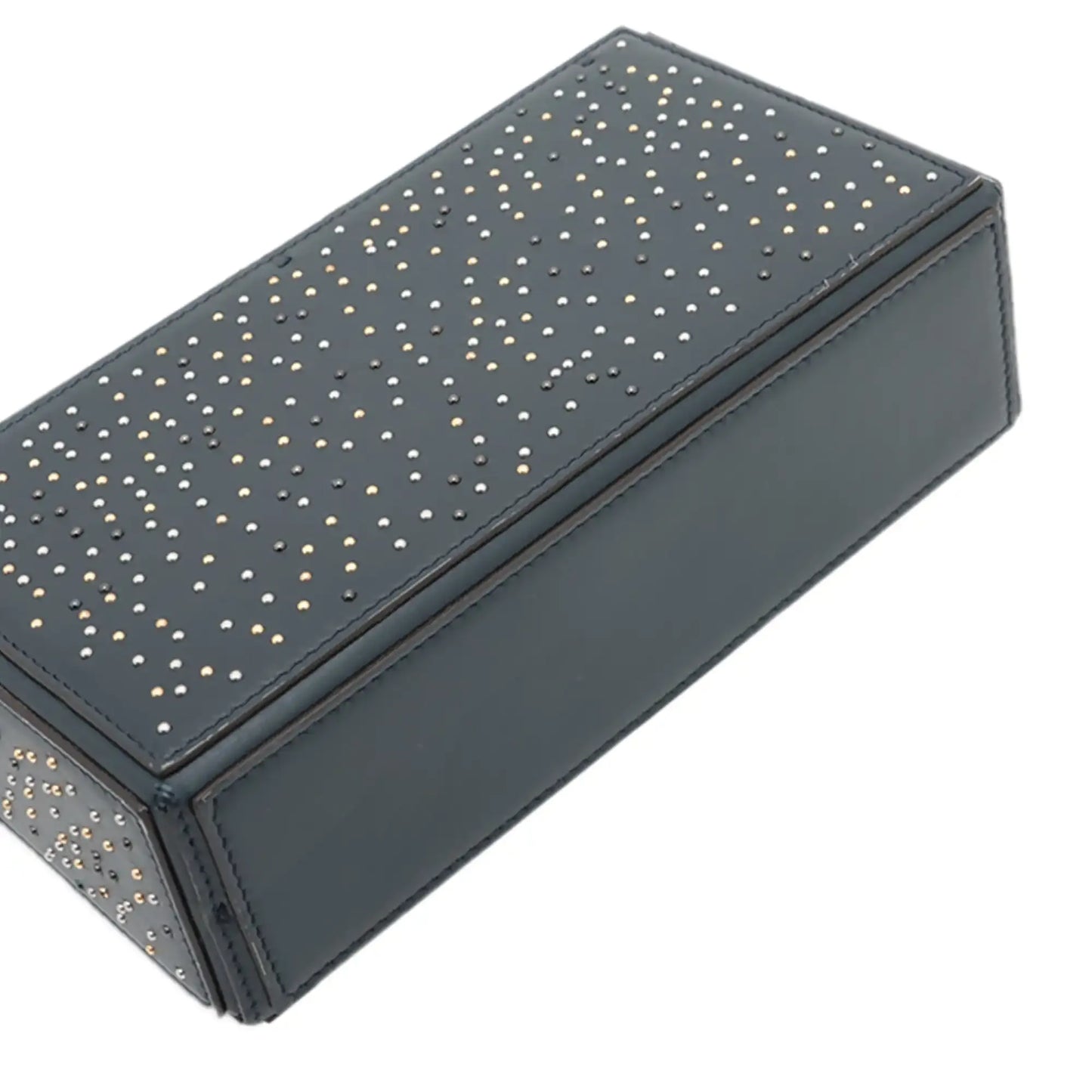 Fendi Studded Leather Soft Trunk Baguette Satchel