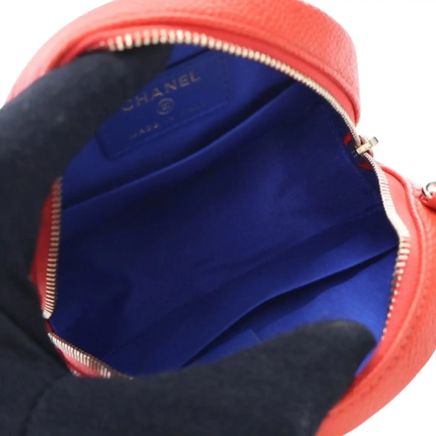 Chanel Tricolor Caviar CC Filigree Round Crossbody