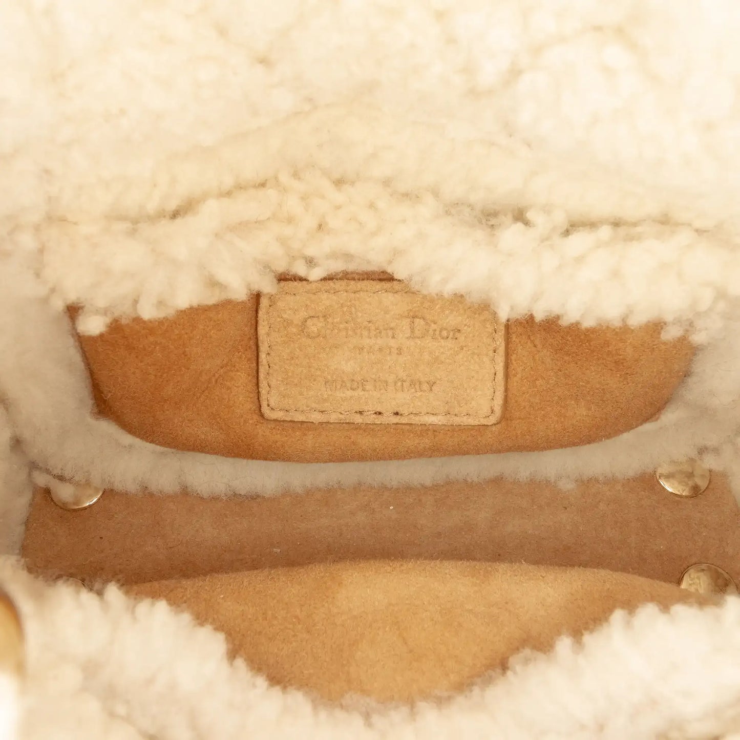Dior Mini Suede Shearling Cannage Lady Dior